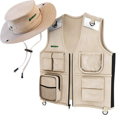 Mini Explorer vest front view with cargo pockets for organized adventures