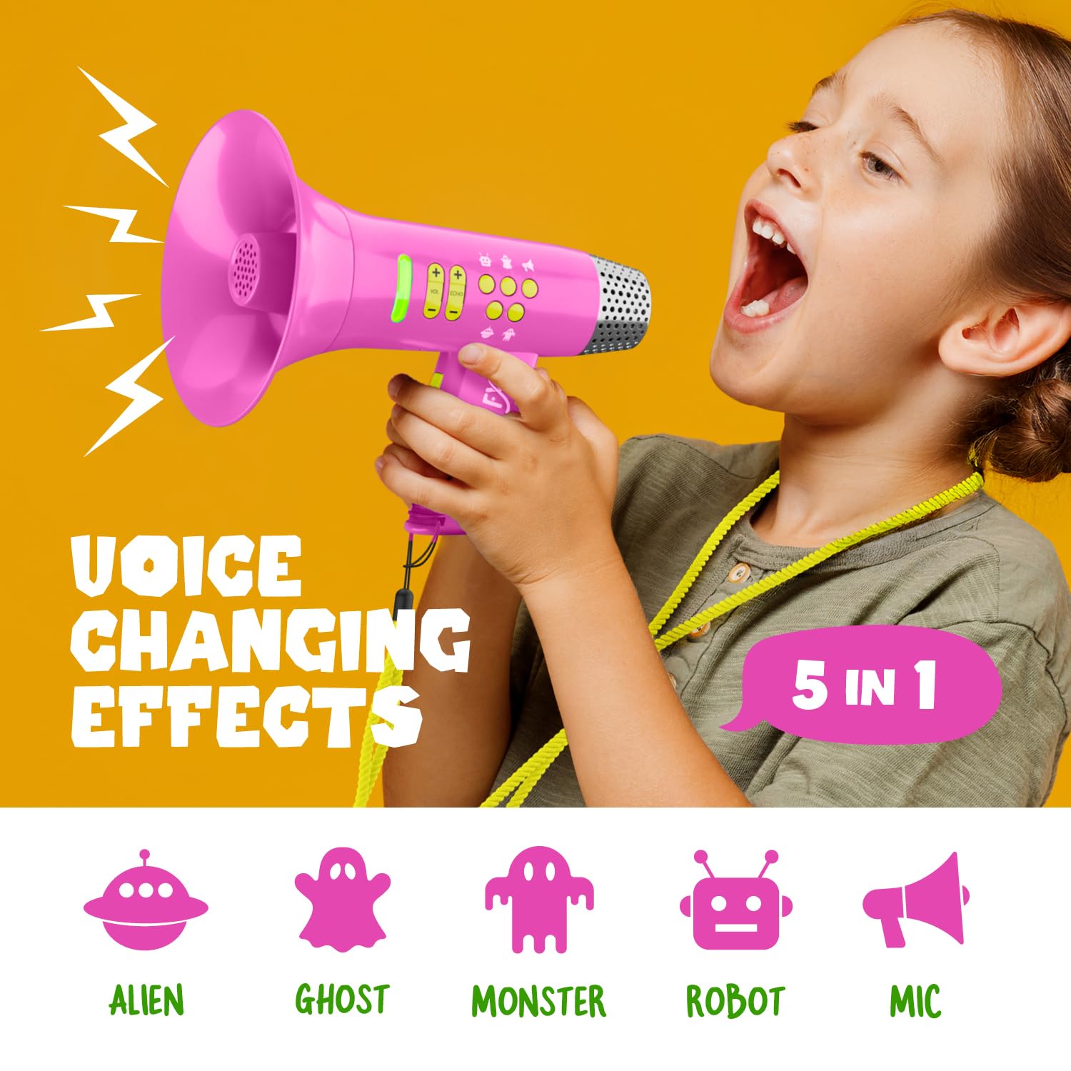 Mini Explorer voice changer with adjustable volume and echo control