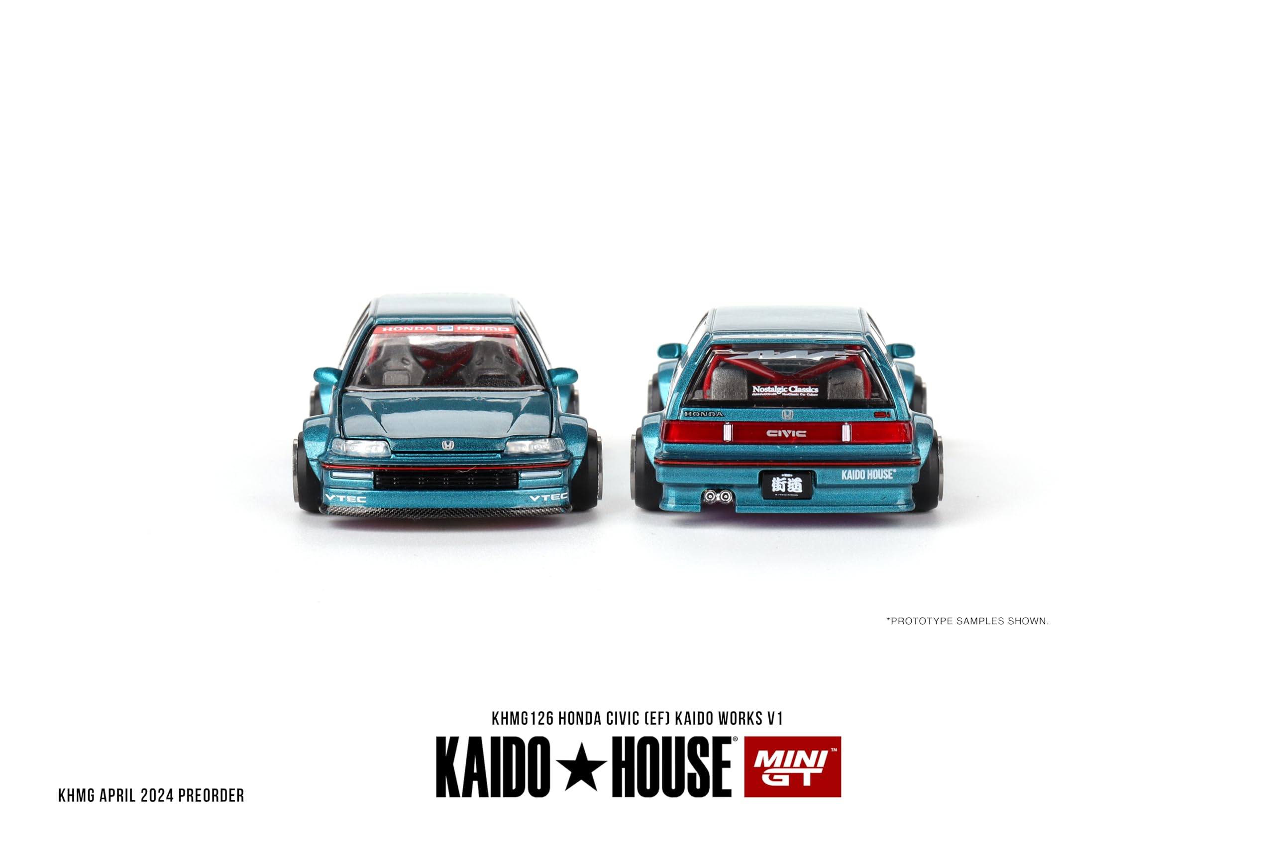 Mini GT Models Kaido Works V1 Tahitian Green boxed packaging for safe gifting.