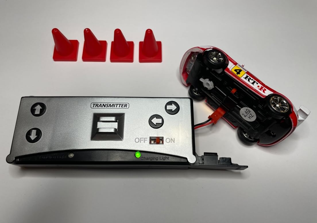Mini RC blue Coke Can remote controller shows 2.4G wireless connectivity