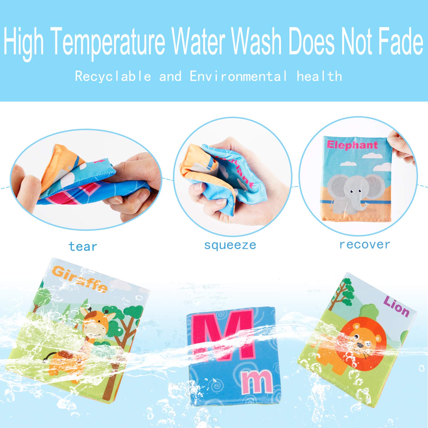 Mini Tudou durable stitching on cloth alphabet cards for daily use