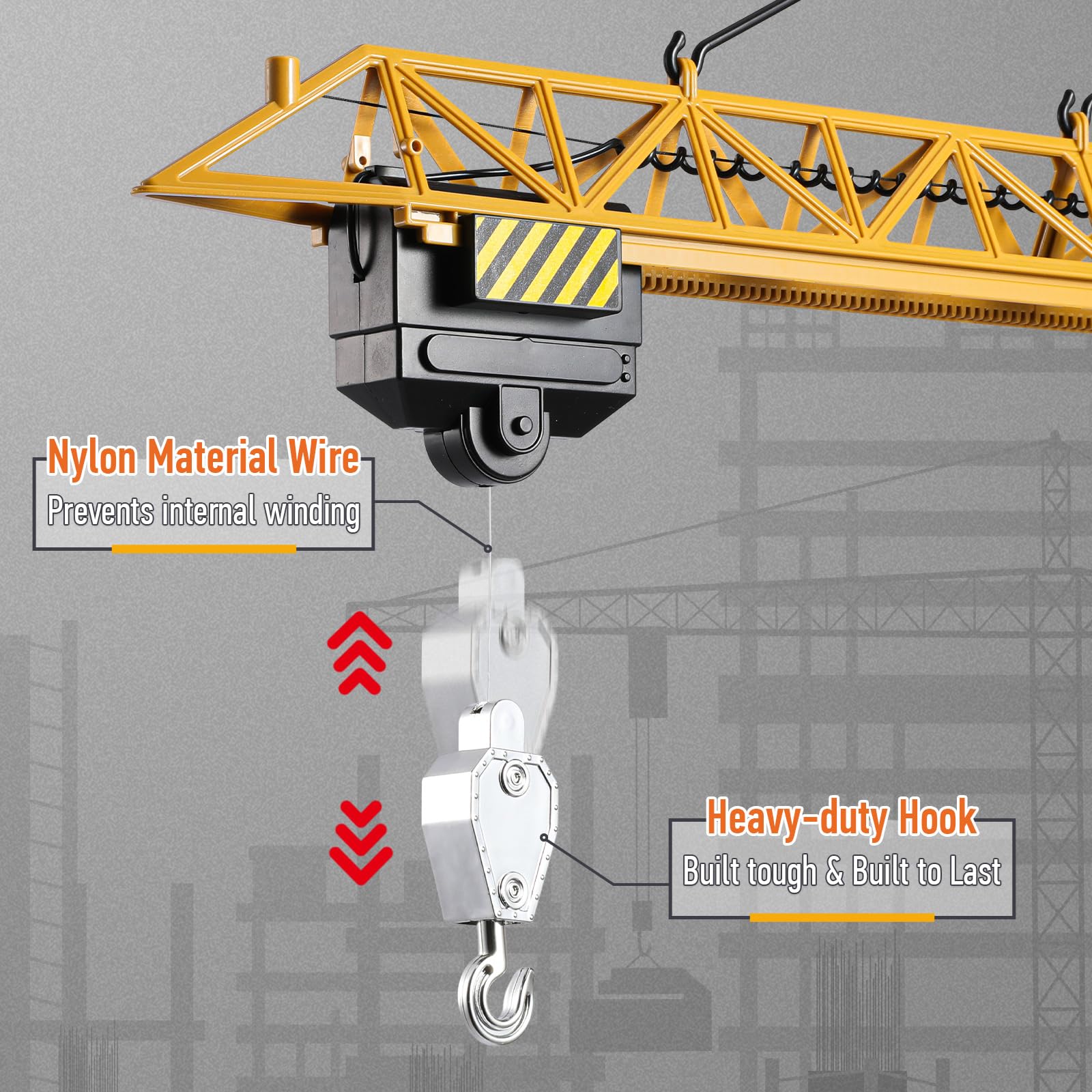 Mini Tudou crane battery pack powers extended play sessions.