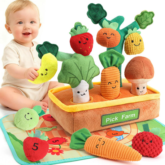 Mini Tudou fruit-mushroom-rattle: engaging sensory toy for early exploration.
