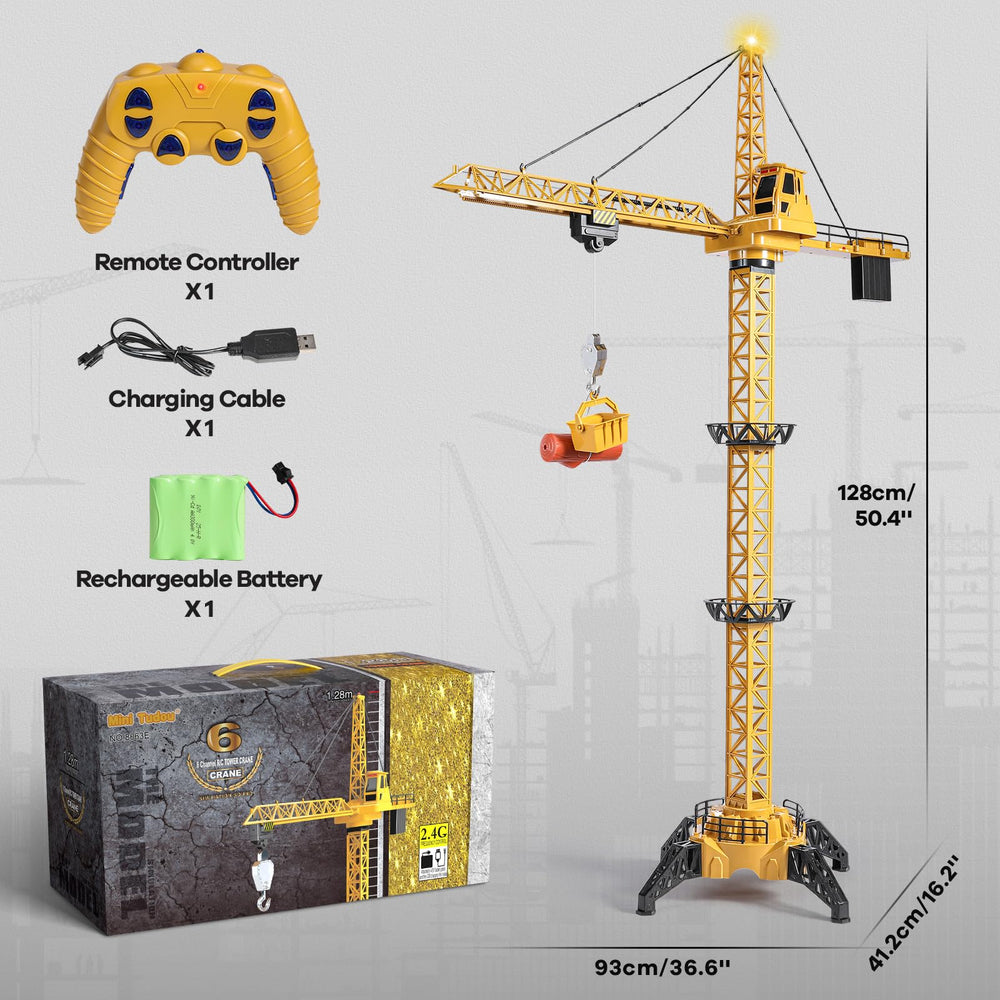 Mini Tudou RC Crane remote controller with 2.4GHz tech ensures smooth control.