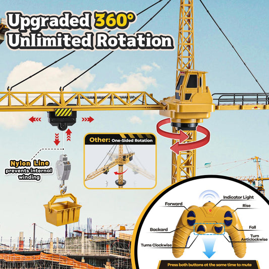 Mini Tudou RC Crane remote control in action, offering responsive, delay-free operation up to 100 feet.