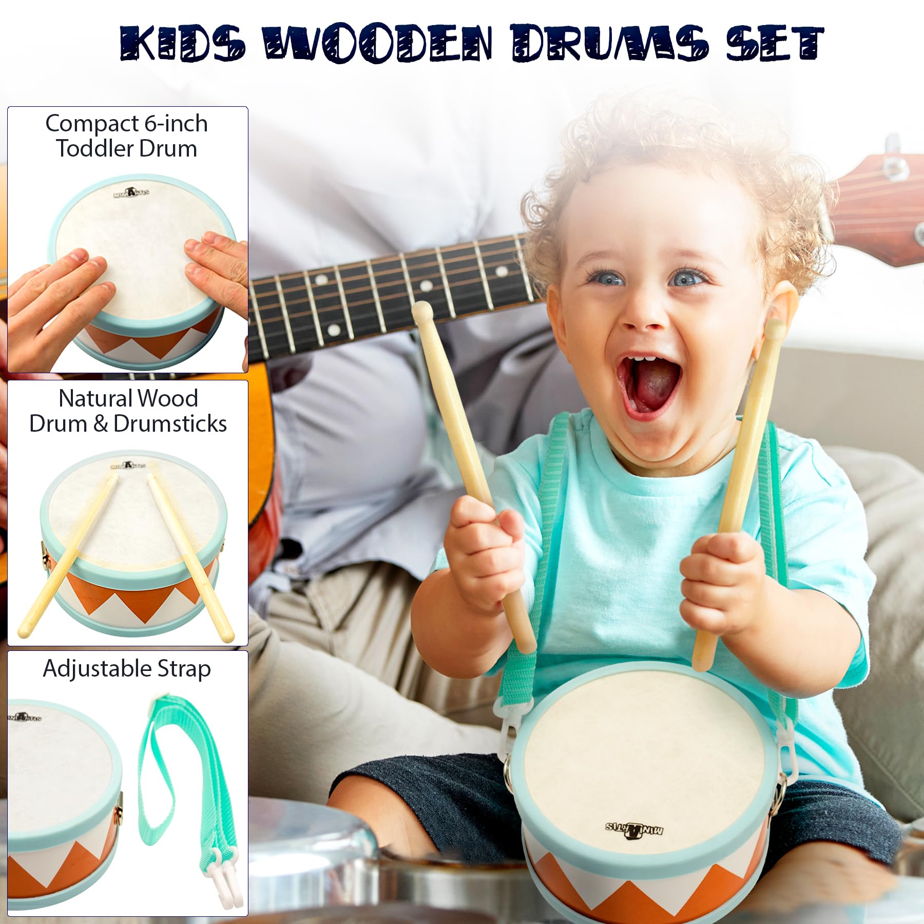 MINIARTIS tambourine adds tactile sound learning and dance-friendly rhythm