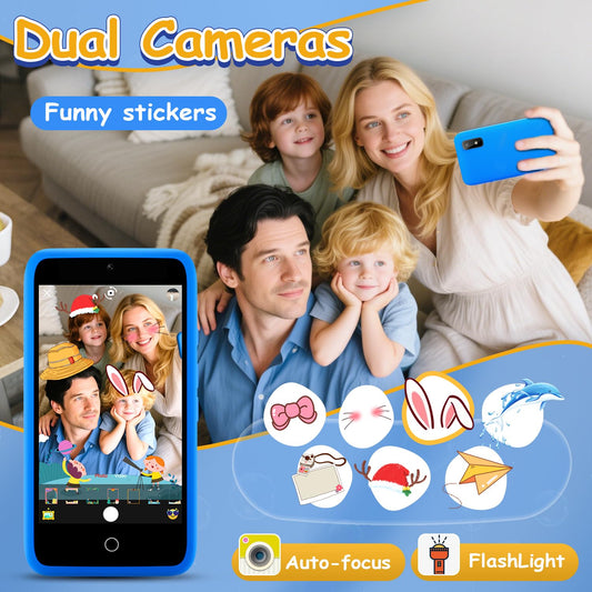 MINIBEAR Kids Toy Phone dual camera enables playful selfies.