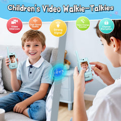 MINIBEAR video walkie talkie blue child-using demonstrates kids chatting during outdoor adventures