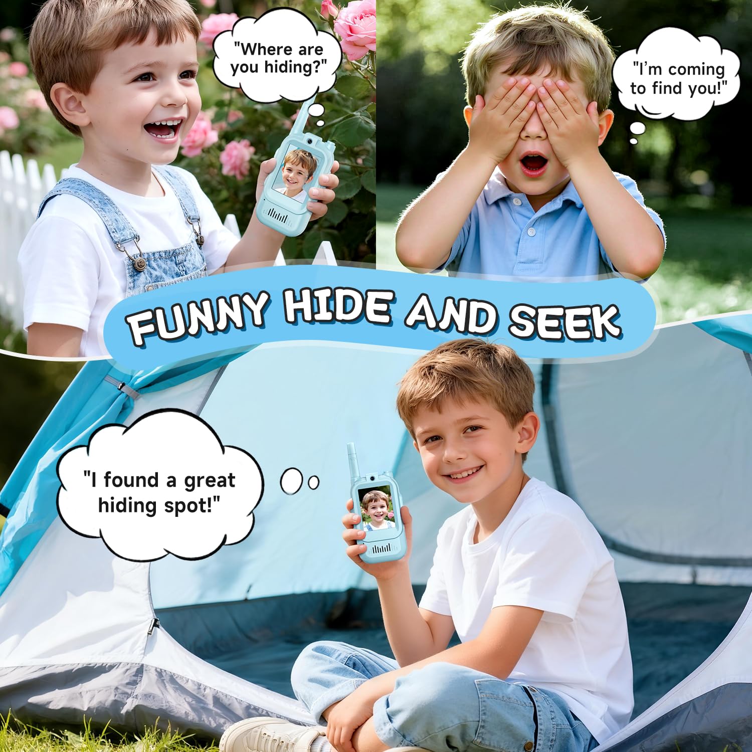 MINIBEAR video walkie talkie blue pair-set ideal for siblings to play together
