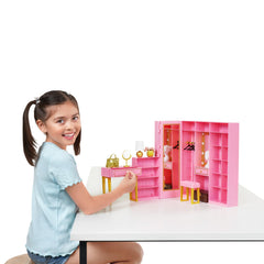 Scented vase with flowers adds decorative detail to setups.