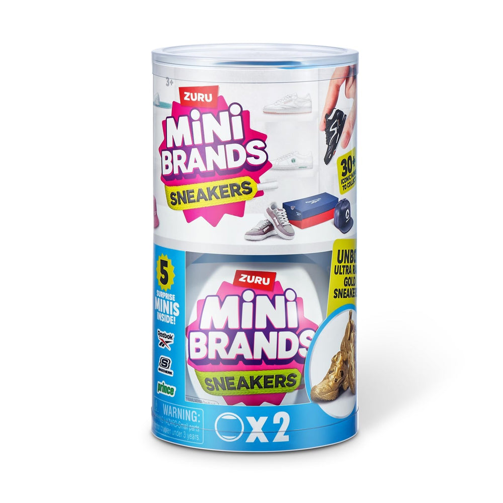 Mini Brands Sneakers Capsule 2 Pack unboxing moment showing tiny shoe capsules.