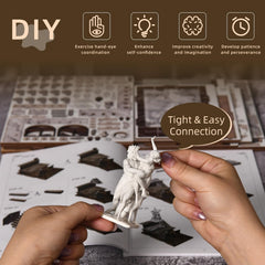 MiniCity baroque studio tools, shelves and statues recreate a sculptor's workshop vibe