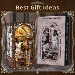 MiniCity book nook display with dust cover keeps mini library clean and protected