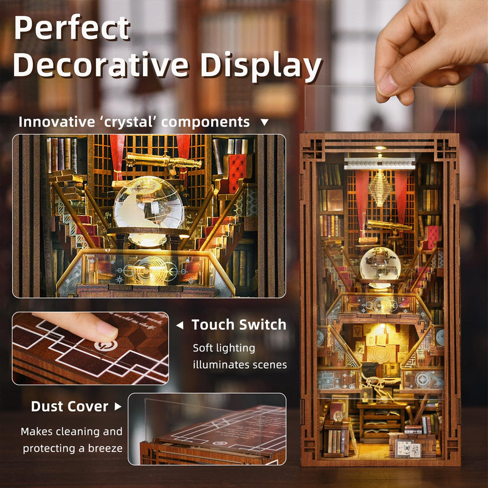 MiniCity Book Nook Kit dust cover protects the miniature library while you enjoy reading.
