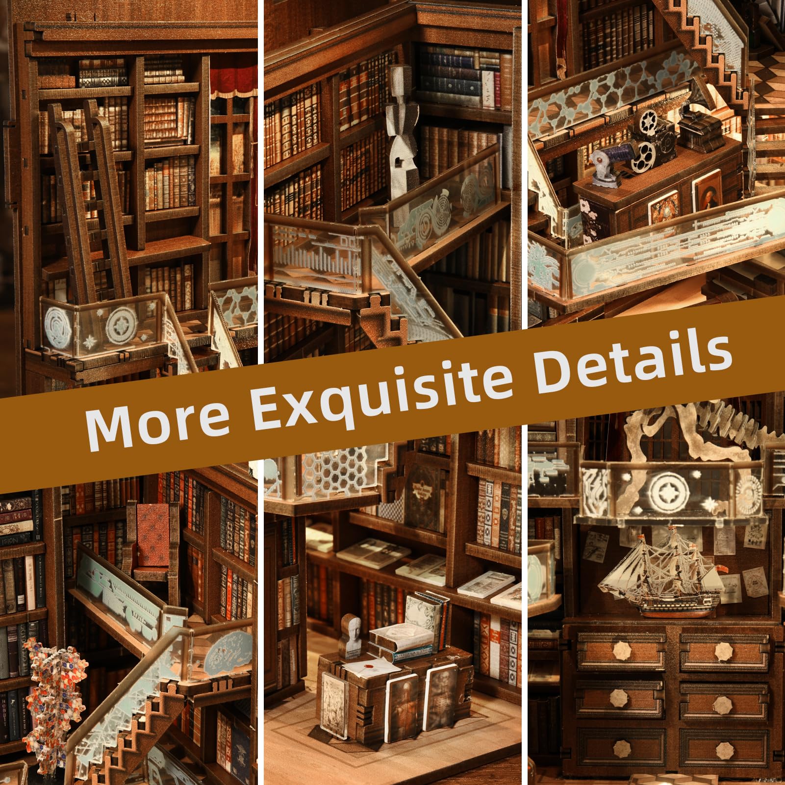 MiniCity Book Nook Kit private library-inspired scene for creative shelves.