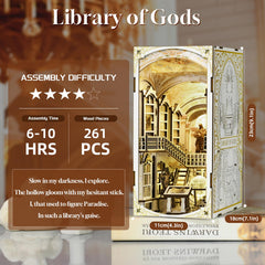 MiniCity Book Nook with LED light showing warm ambience on display