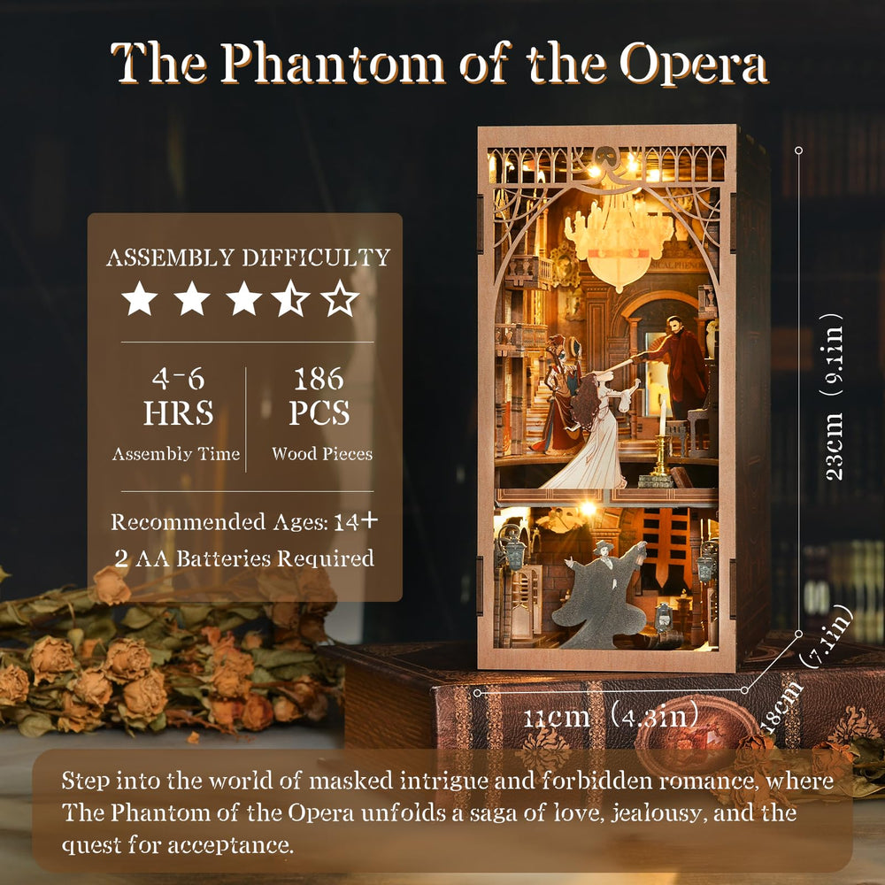 MiniCity Phantom Opera booknook during assembly showing precise fit.