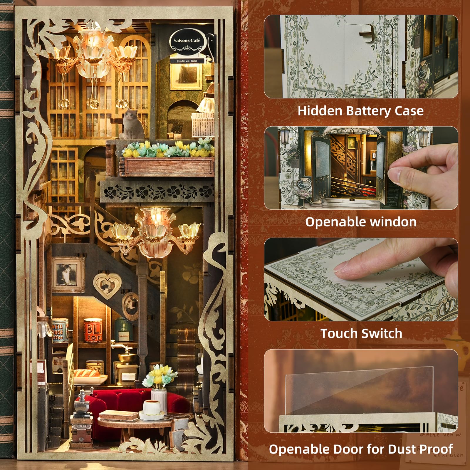 MiniCity book nook makes a unique gift for art lovers.