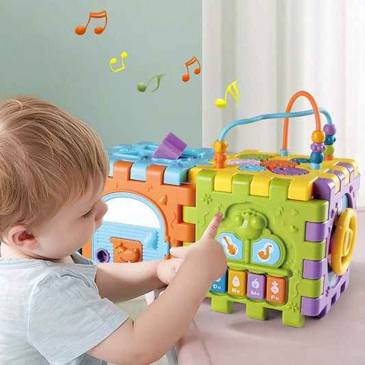 MiniFAIRY activity cube piano panel offers musical exploration and tactile play.