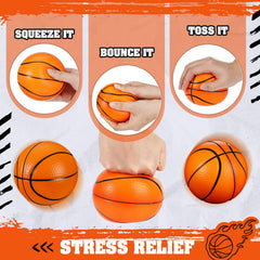 MiniInflat foam basketball floating in a pool for water play