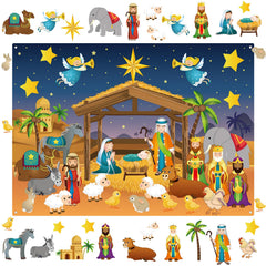 MiniInflat Nativity Scene Felt Board 3.4ft for interactive holiday storytelling