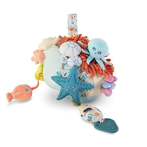 Miniland Sensorial Reef octopus rattle, removable for on-the-go play.