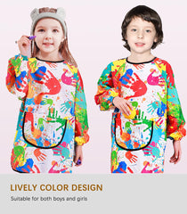 MINIQ kids art smock adjustable-closure demonstrates flexible use for ages 5-14