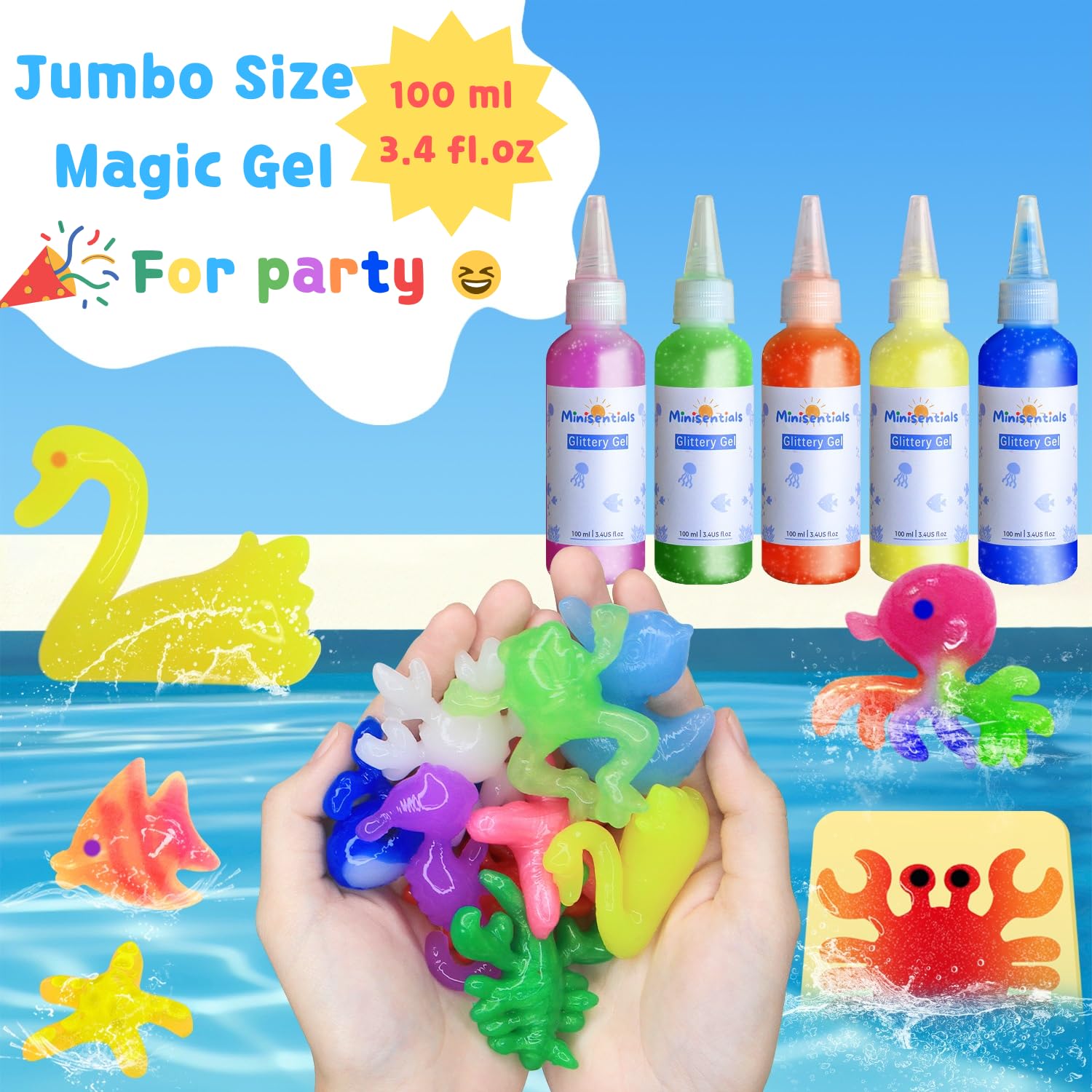 MINISENTIALS Magic Water Elf gels collection with pure and sparkling colors.