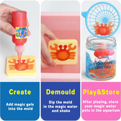 MINISENTIALS Magic Water Elf Kit powder colors showcase vibrant hues for imaginative gel pet creations
