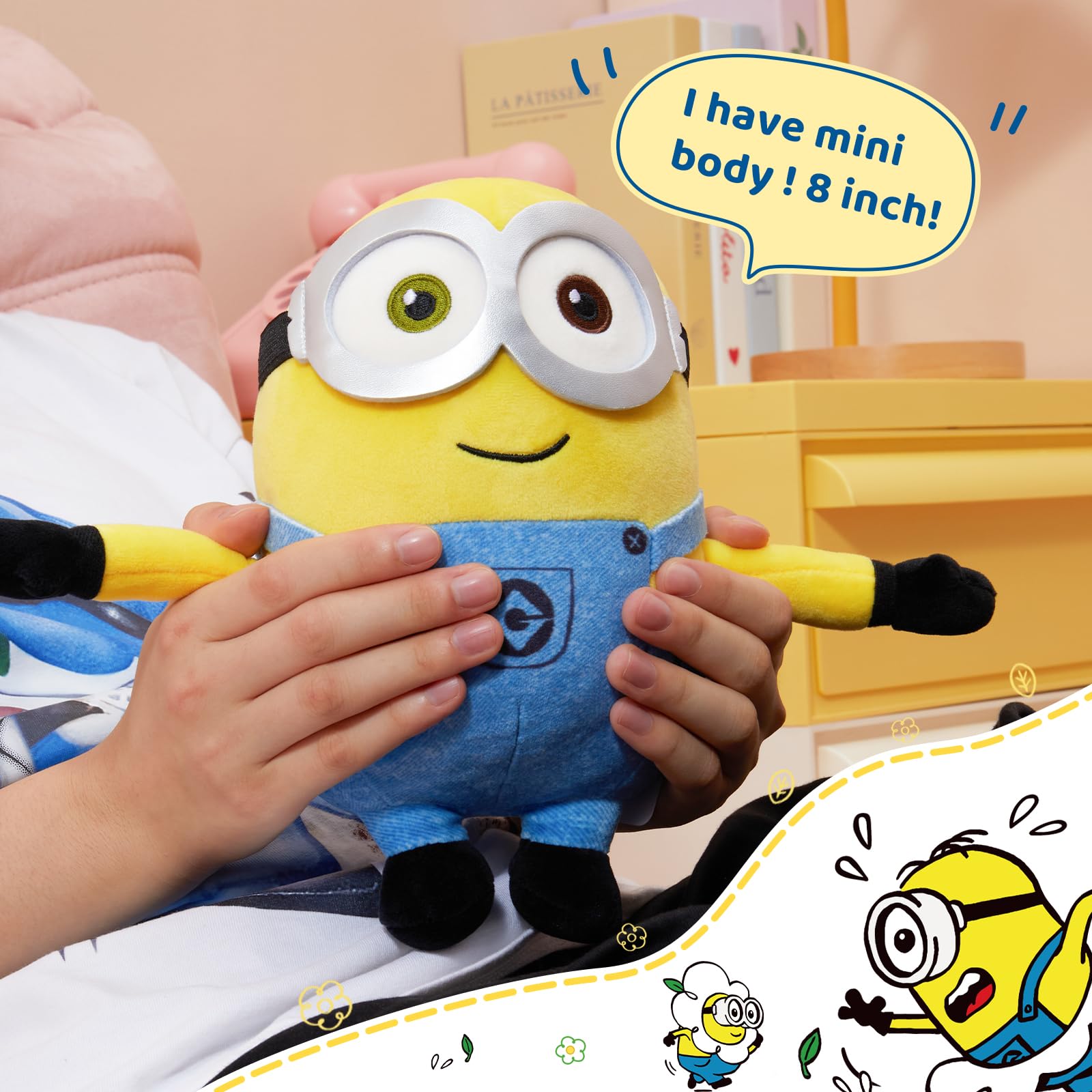 MINISO Bob Minions plush, perfect gift for birthdays or holidays.