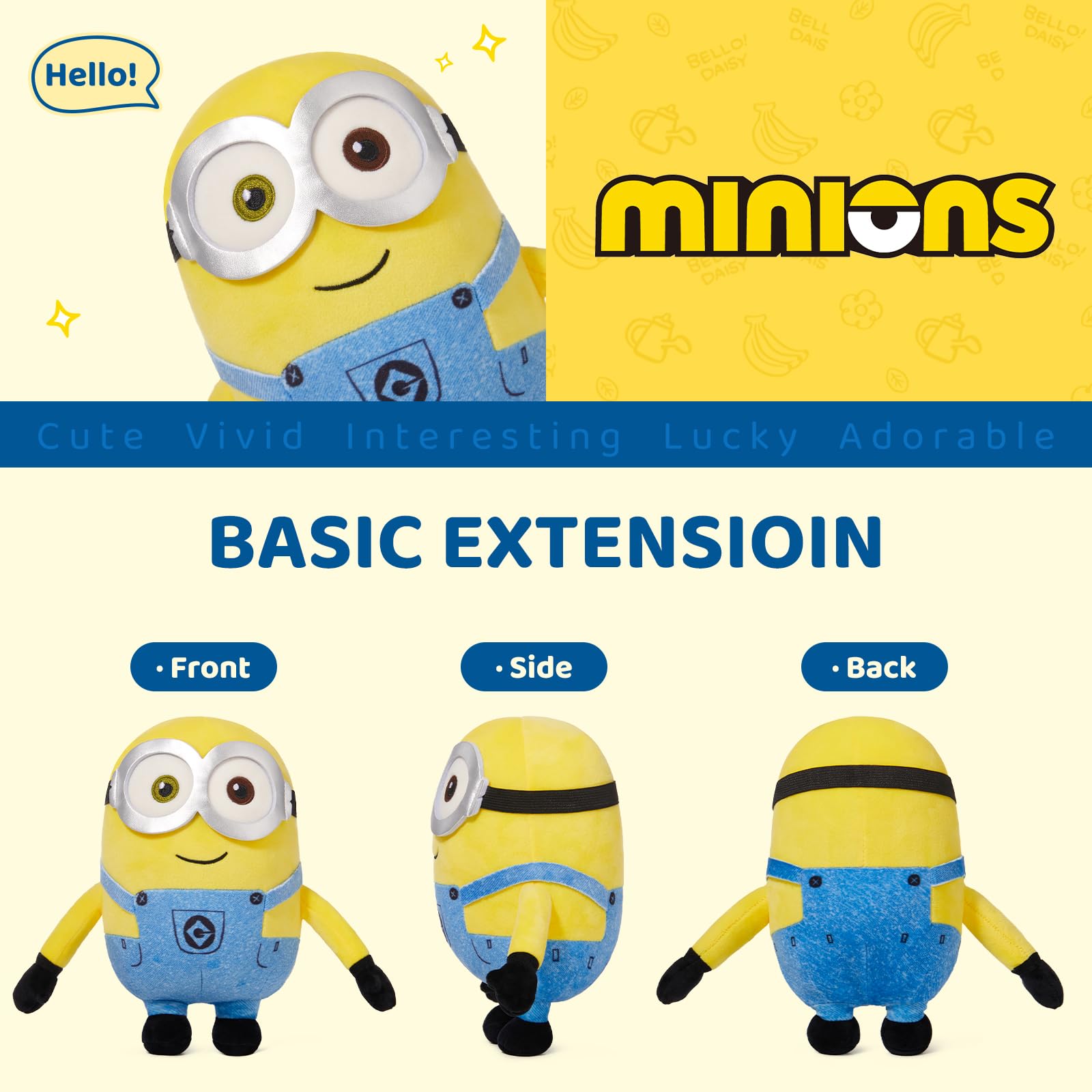 MINISO Bob Minions plush, non-toxic and durable for long-lasting play.