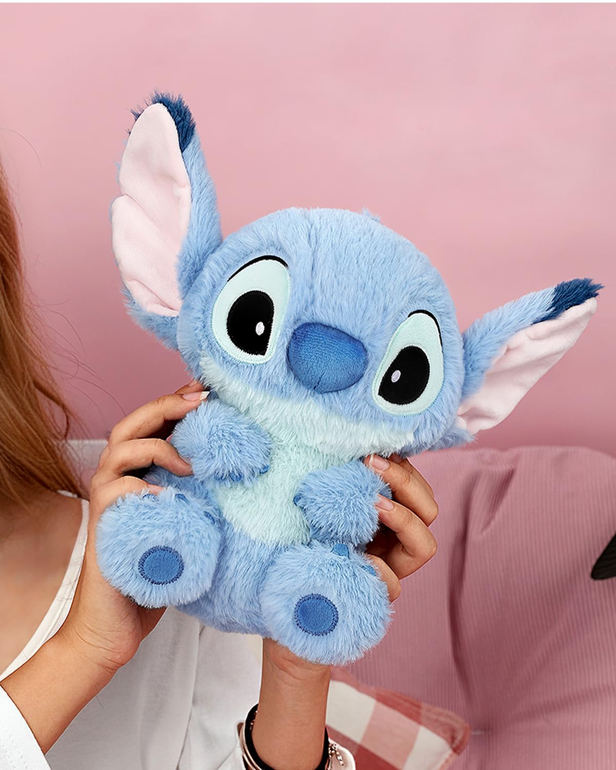 MINISO Disney Lilo & Stitch plush with blue fur mirrors iconic color.