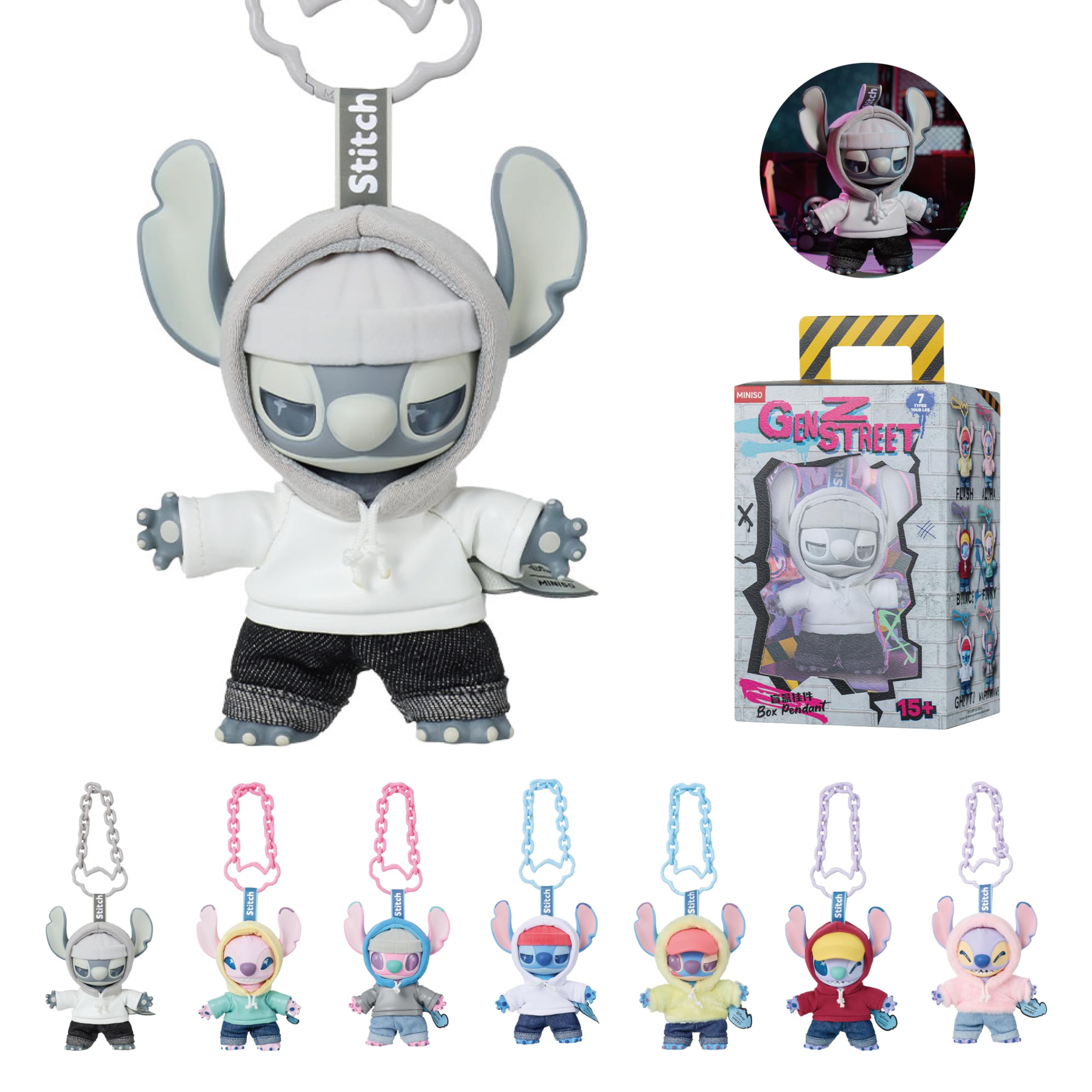 MINISO GenZ Street pendant doubles as cute desk decor or bag charm.