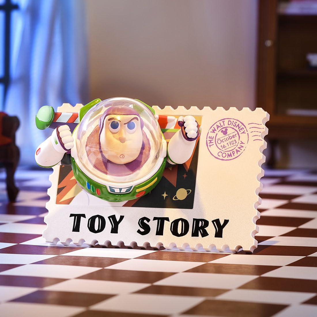 MINISO Disney Toy Story figure display, great for on-shelf centerpiece.