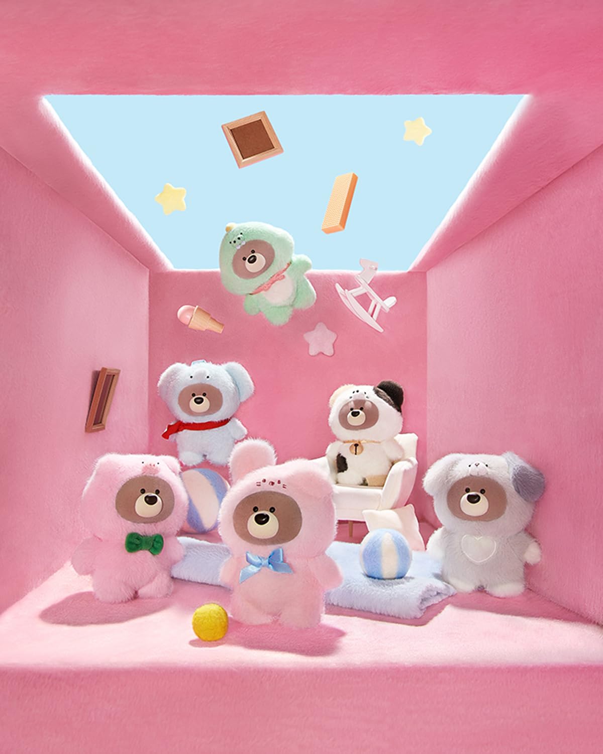 MINISO Gift Bear forest series collectible for shelf or desk display.