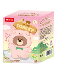 MINISO Gift Bear in the Forest vinyl plush, display-ready forest-inspired collectible.