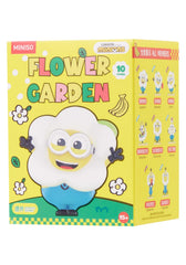 MINISO Minions Flower Garden figure in a colorful blind box for charming home decor.