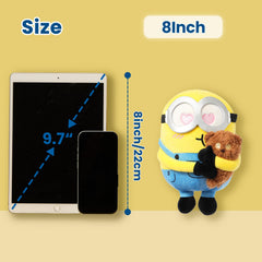 MINISO Minions plush close-up showing cosy fabric texture.