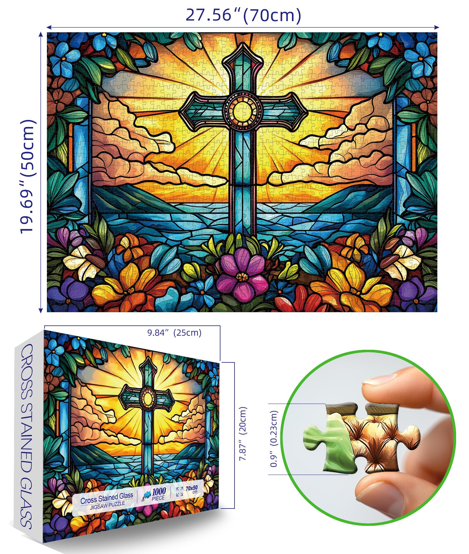 MINIWAN 1000-piece puzzle showcasing jewel tones for immersive quiet time.