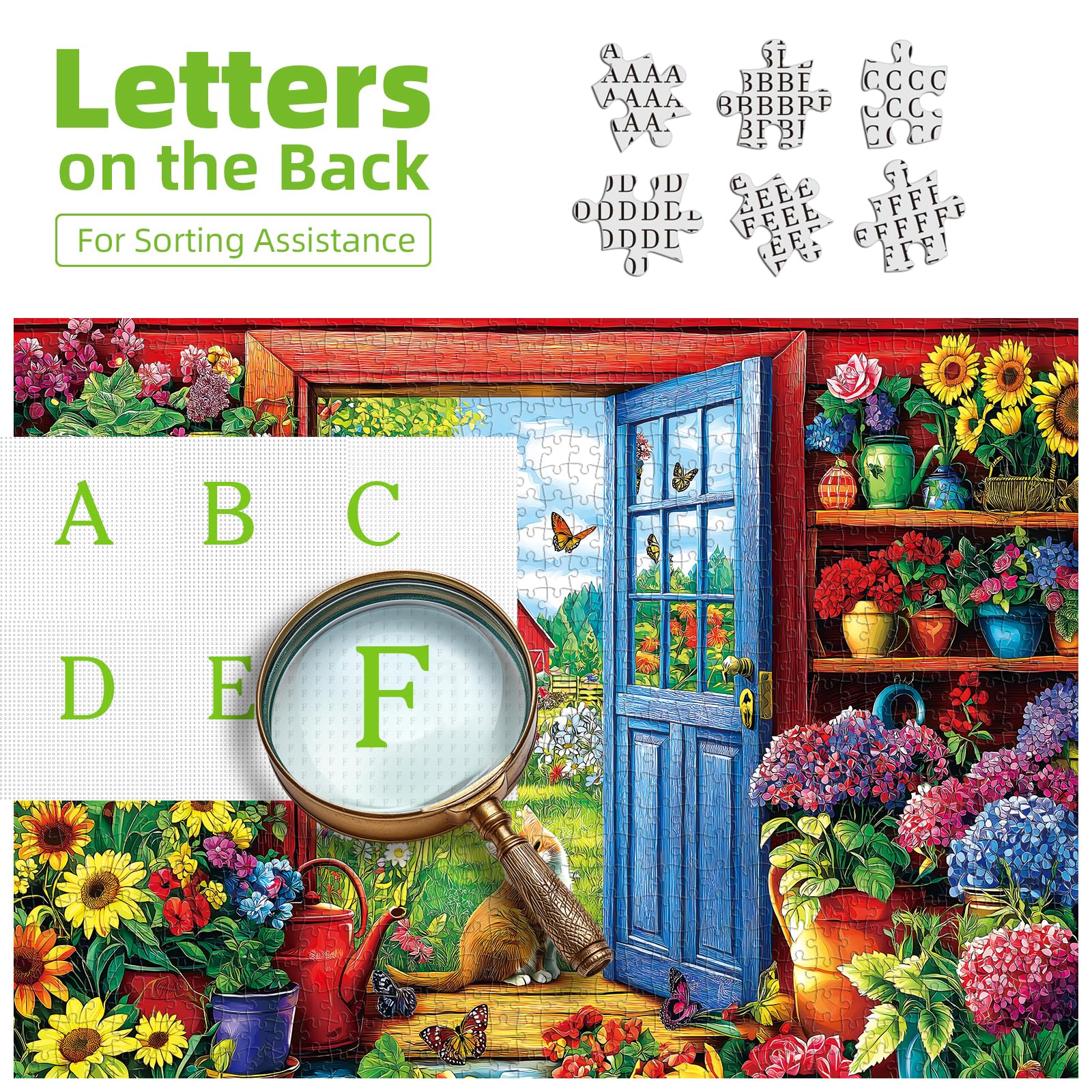 MINIWAN adult-friendly art puzzle with intricate floral and barn details