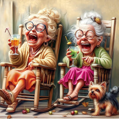 MINIWAN Joyful Moments porch scene puzzle with two friends enjoying a tranquil afternoon.