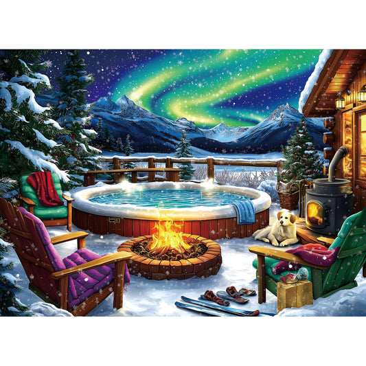 MINIWAN Northern Lights puzzle with vibrant aurora hues for relaxing evenings.