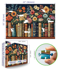 MINIWAN book spines floral ornament puzzle: intricate details ideal for satisfying, quiet evenings.