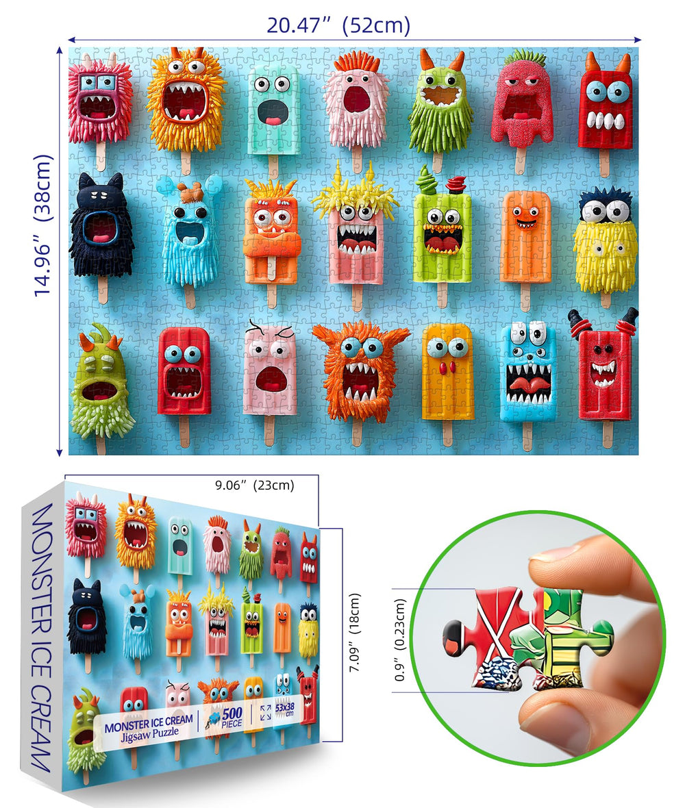 MINIWAN monster ice cream puzzle—bright pieces spark joyful evenings with loved ones.
