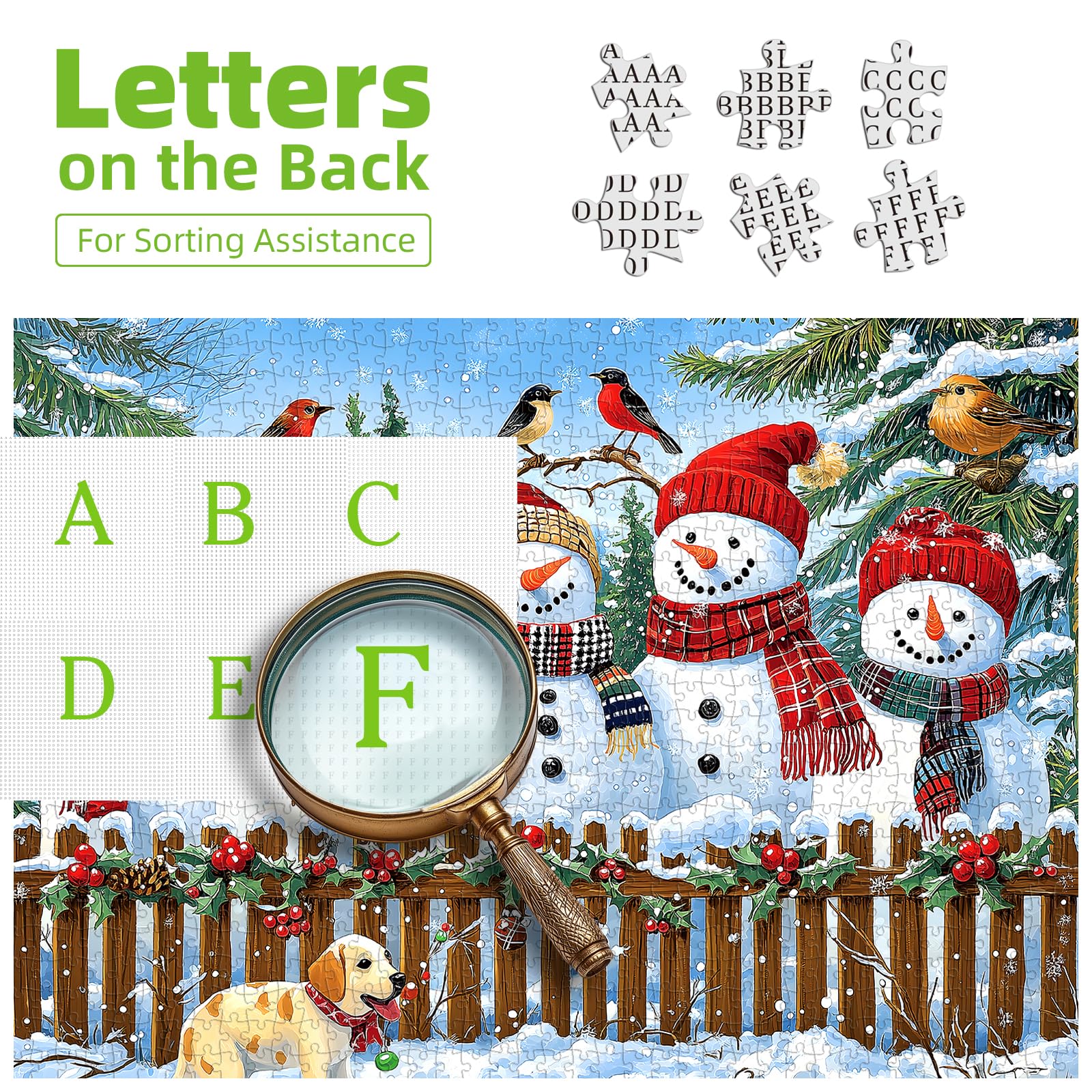 MINIWAN winter fence scene with holly berries for seasonal ambiance.