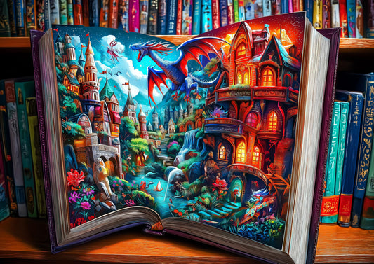 MINIWAN Magical Storybook Puzzle cover features a vibrant fantasy scene for immersive family puzzling