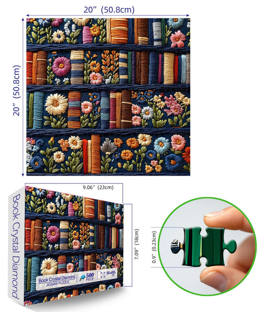 MINIWAN wildflower pages art puzzle capturing vintage book spine detail