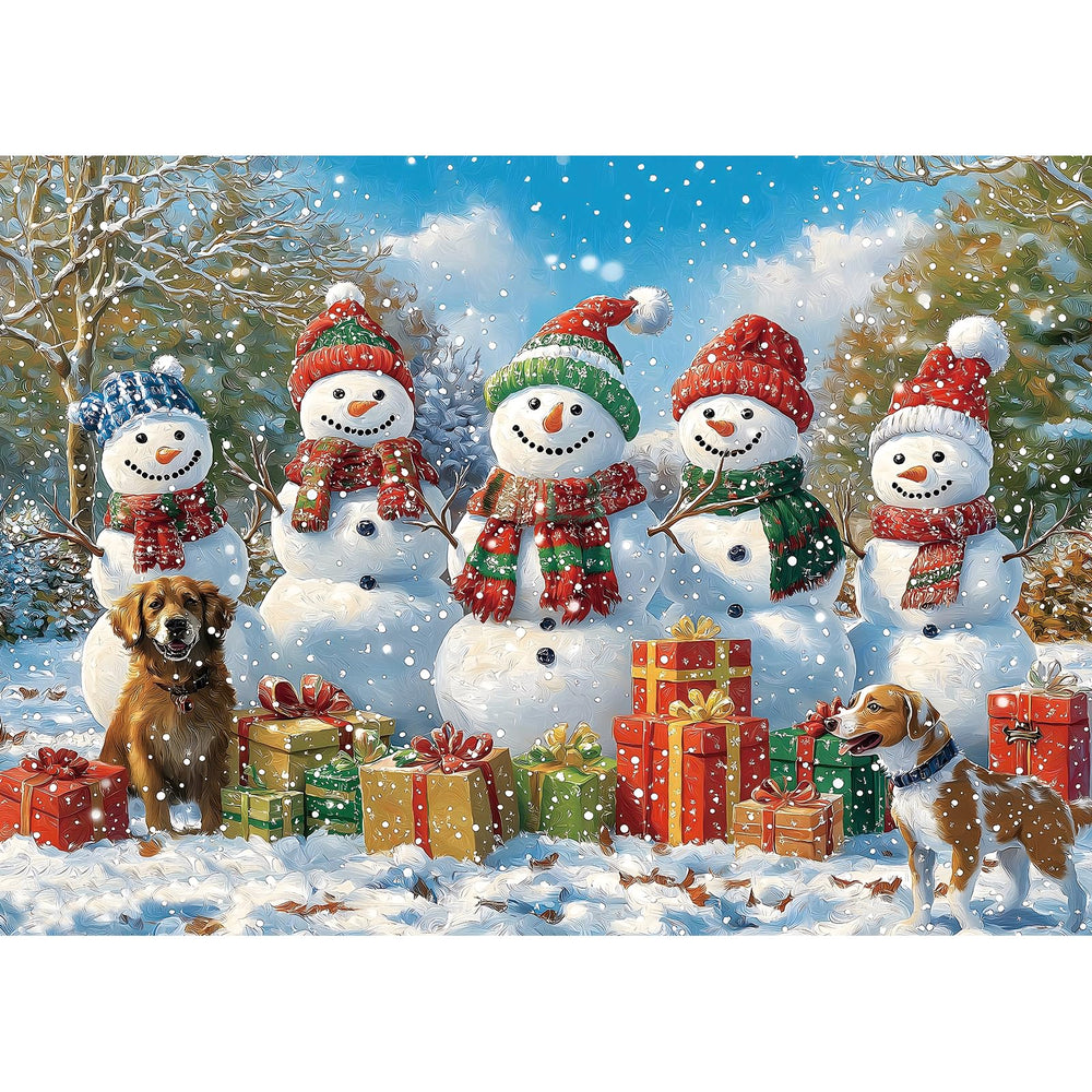 MINIWAN Winter Snowman puzzle – festive scene with snowmen and gifts for cozy evenings