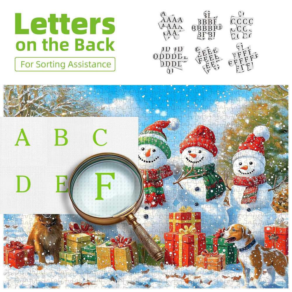 MINIWAN Winter Snowman puzzle – included poster helps track solving progress