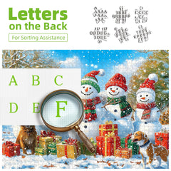 MINIWAN Winter Snowman puzzle – included poster helps track solving progress